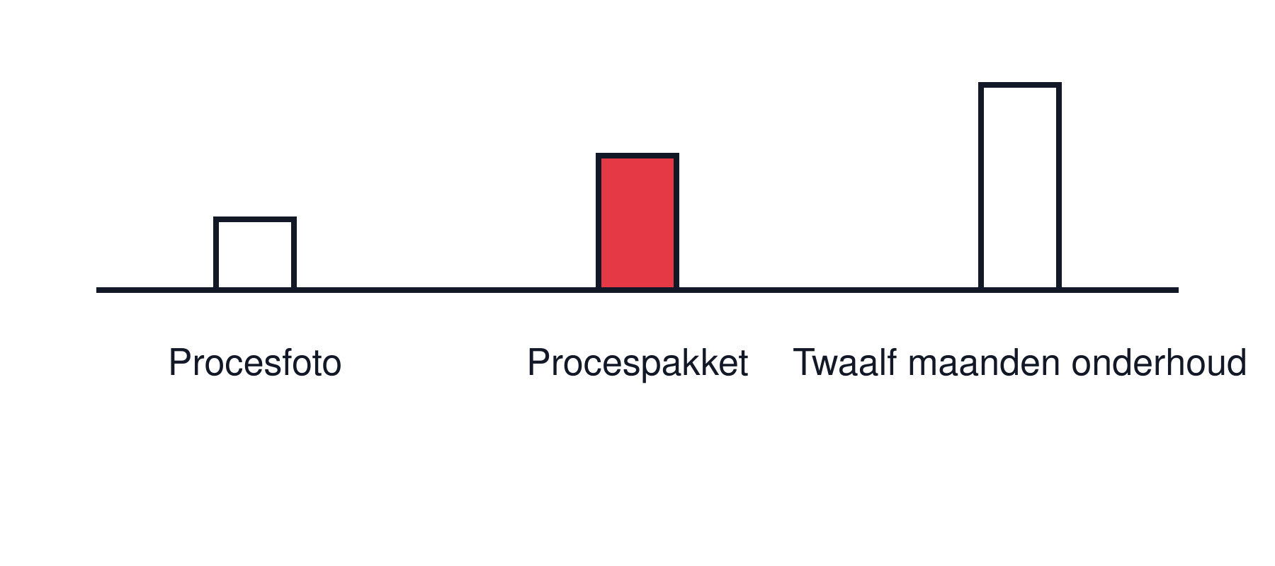 Tijdlijn van een AI-implementatie: procesfoto, procespakket en twaalf maanden onderhoud